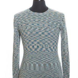 J.Lindeberg Blue Mix Cotton Crew Neck Sweater